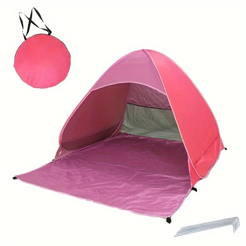 Lightweight and Durable Portable Pop-up Beach Tent To Protect You From The Sun - UPF 50 + UV Protection! Includes 6 Floor Nails