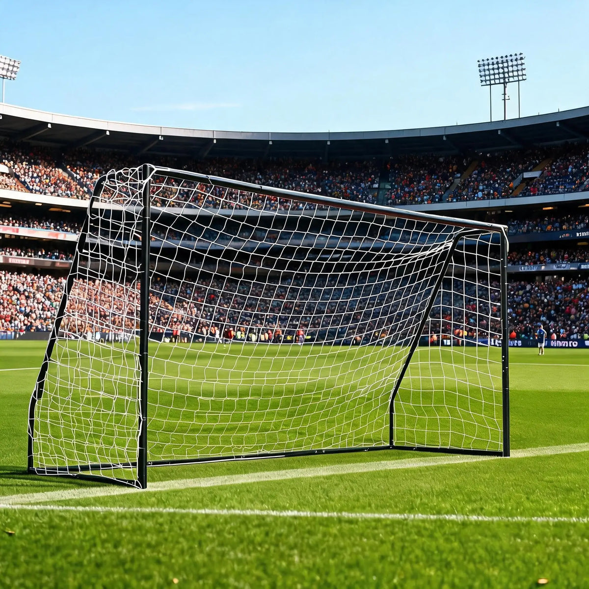 6-12 Ft Soccer Rebounder Net Goal & Soccer Goals, Iron Frame with PE Net, Includes 4 U-Shaped Ground Stakes