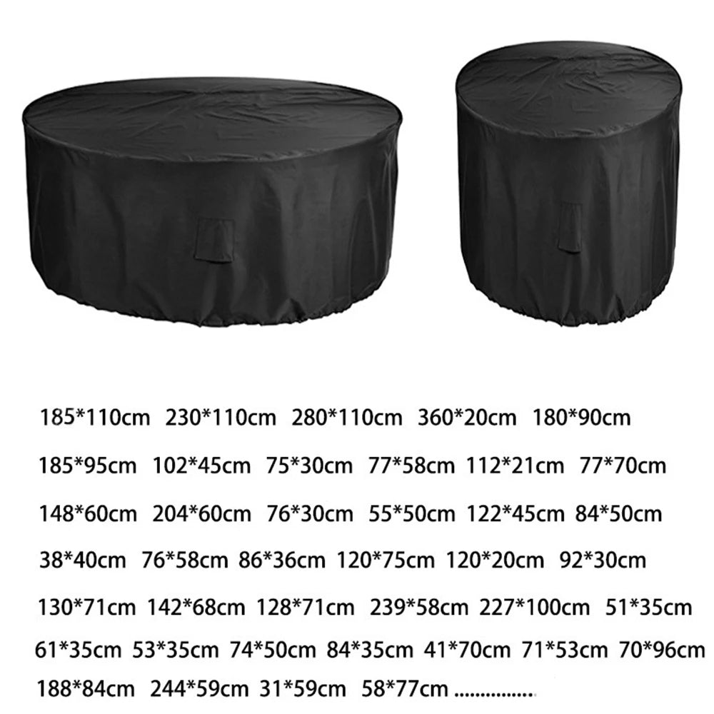 Round Patio Furniture Covers,210D Heavy Duty Outdoor Furniture Covers Table Cover of Windproof, Waterproof, Anti-UV for Garden