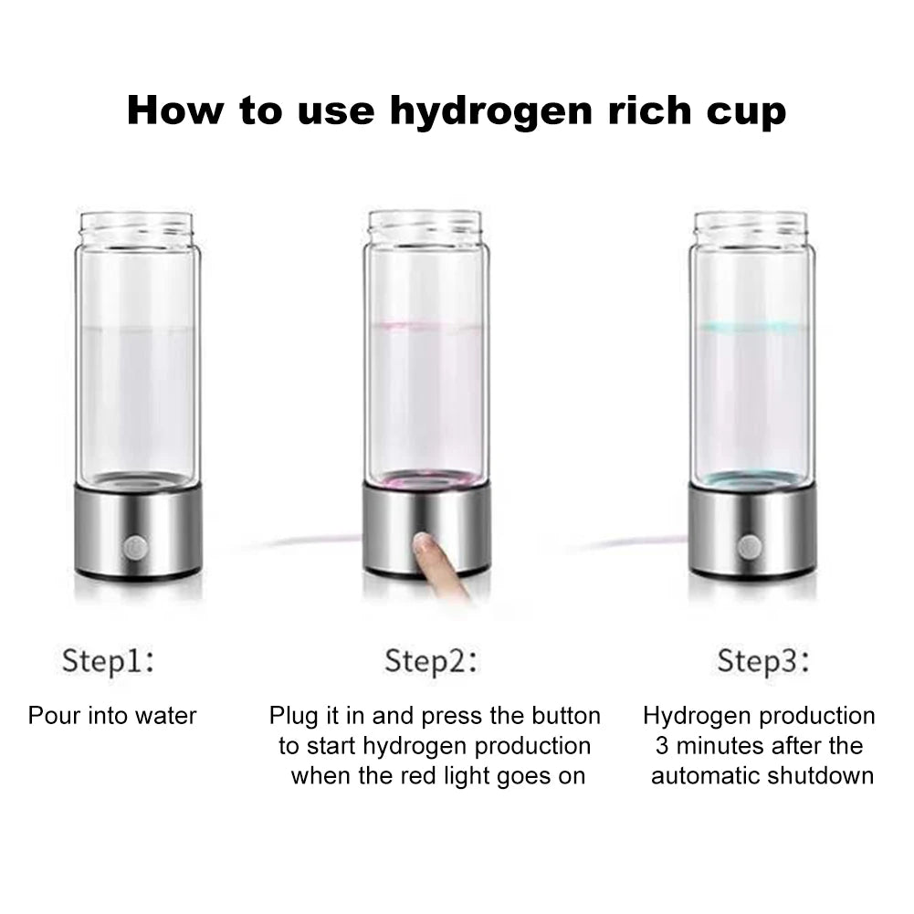 420ml Hydrogen Water Bottle Electric Hydrogen Rich Water Generator Bottle Sports Water Bottle for Outdoor Sports