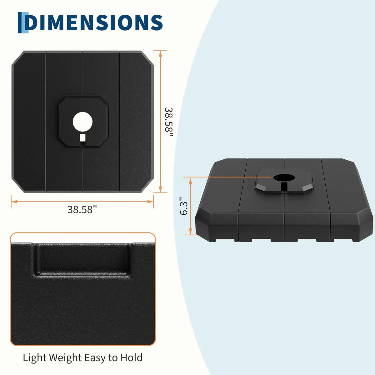 Patio Umbrella Base, 330lb Capacity Heavy Duty Design with Adjustable Pole Adapter Fits 1.5" to 2.1" Poles for 7.5-11FT Umbrellas, Corrosion-Resistant and Wind-Resistant for Outdoor, Patio