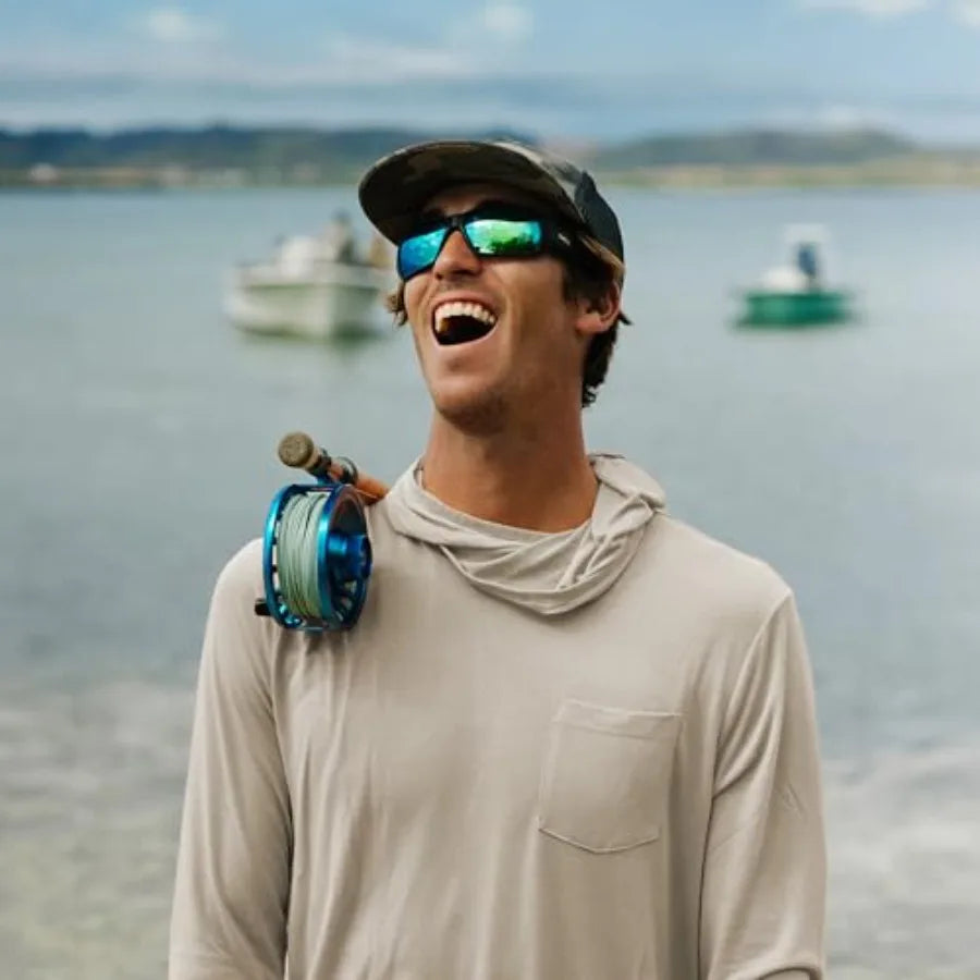 Men's Lightweight Hoodie - UPF 20+ Sun Protection Hoodie for Men - Breathable Long Sleeve Sun Shirt for Fishing
