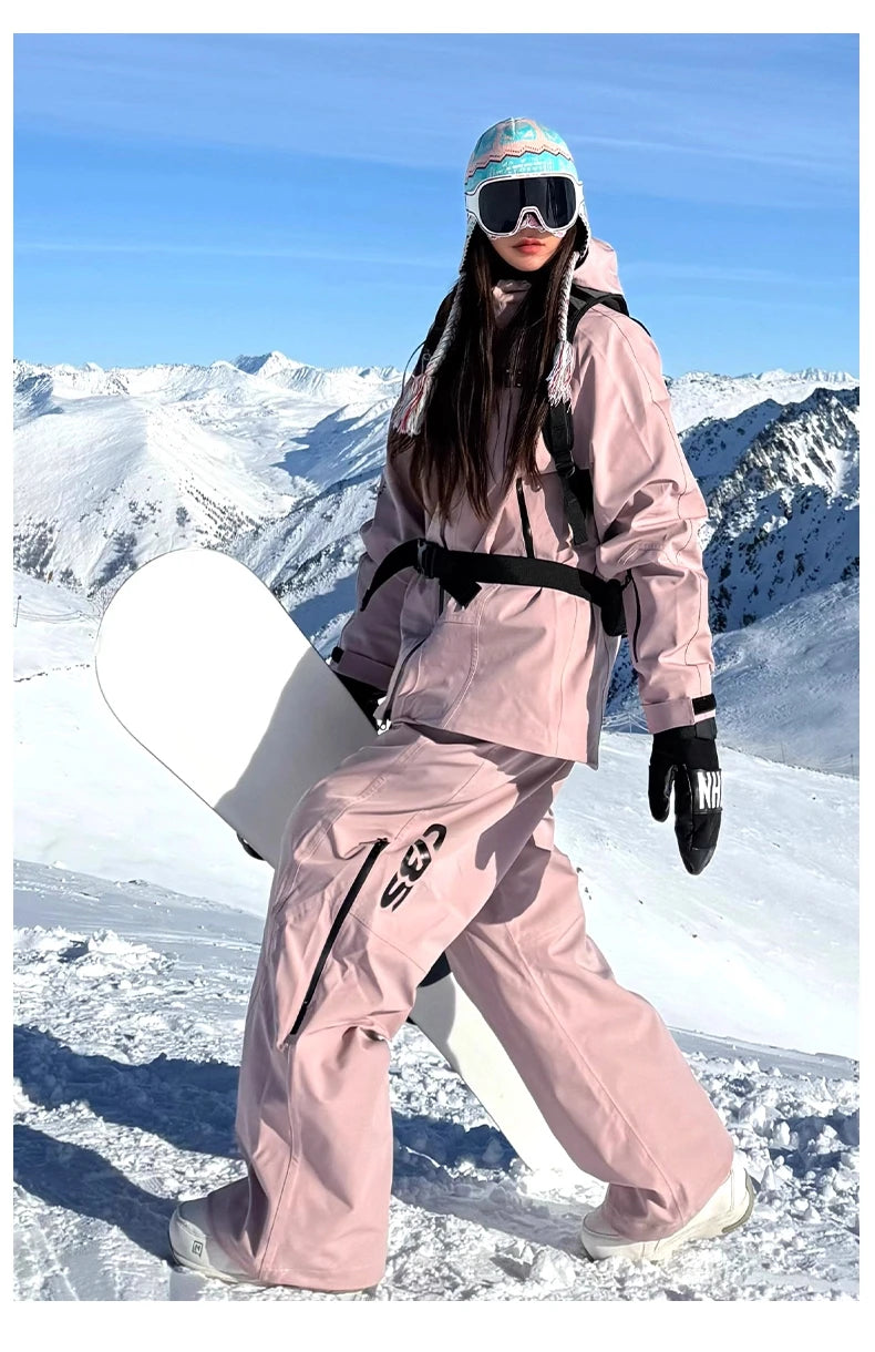 John Snow 2025 Unisex 3L Snowboard Jacket & Pants Fully Taped Seam Waterproof Windproof Ski Coat for Outdoor Winter Sports