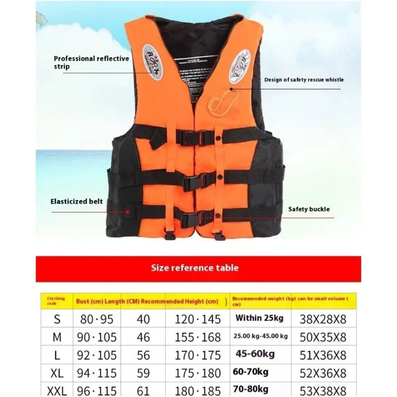 Life Jacket for Adults Children, Water Sports Safety Men Women Life Vests for Water Skiing Rafting Surfing Kayaking Lifeguard