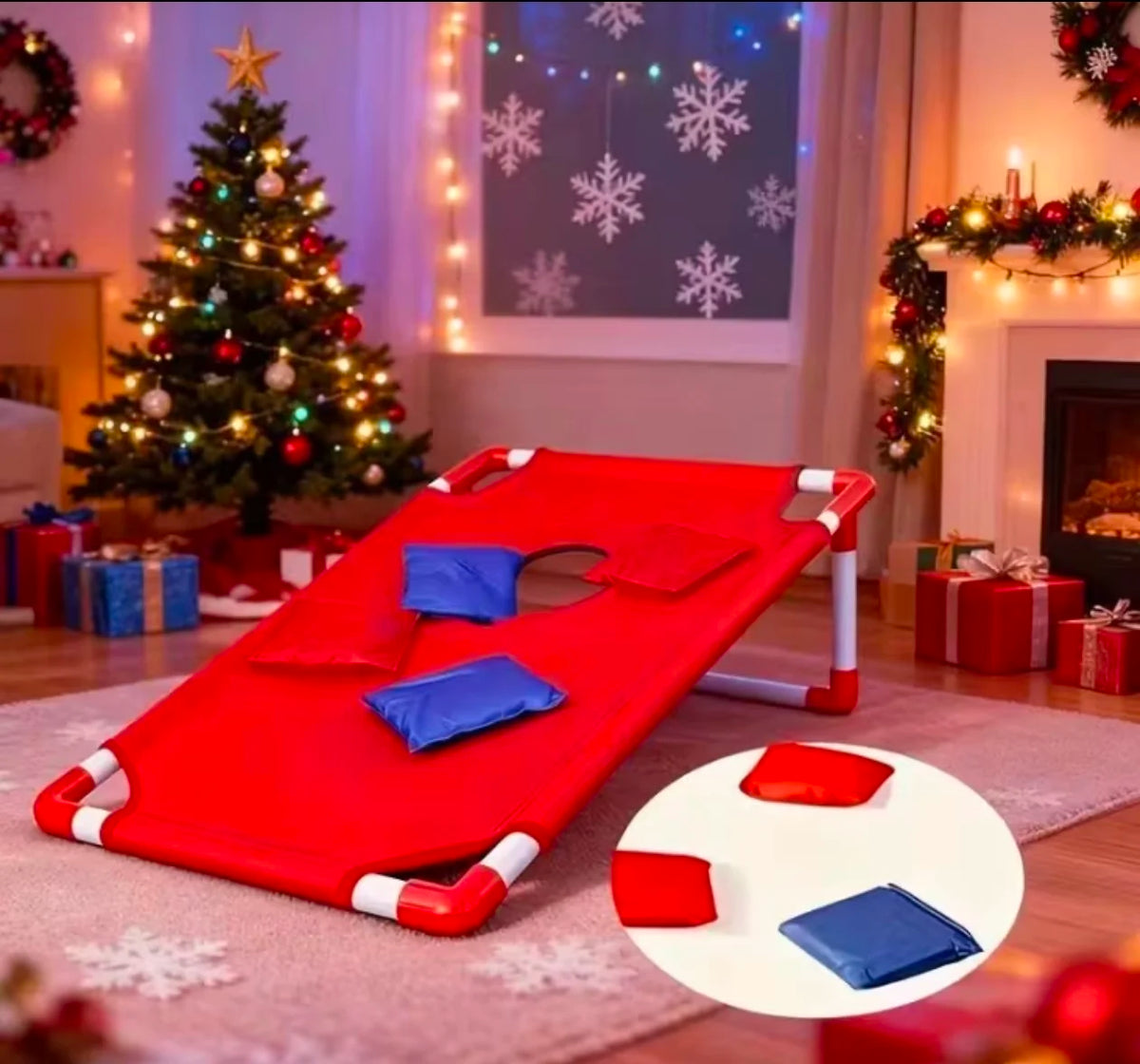 Corn Hole Game Set Includes 2 Game Boards + 6 Bean Bags + 1 Portable Bag. It Is Suitable for Both Indoor and Outdoor Use, and Is Suitable for Children, Adults, Camping Trips, Party Gatherings, Beach and Courtyard Entertainmen