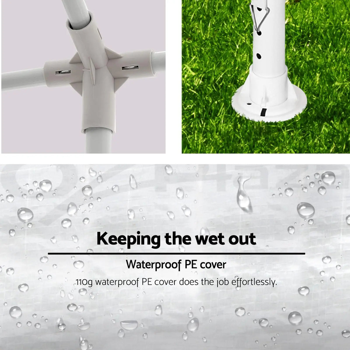 Waterproof Heavy Duty White Canopy Tent Without Sidewalls, Outdoor Gazebo Shelter, Wedding Party Tent for Backyard Patio, Garden, BBQ and Outdoor Events