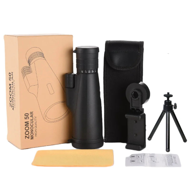 10-30x50 Zoom Monocular BKA4 Long-range Sight Powerful Telescope Glasses for Hunting Camping and Tourism