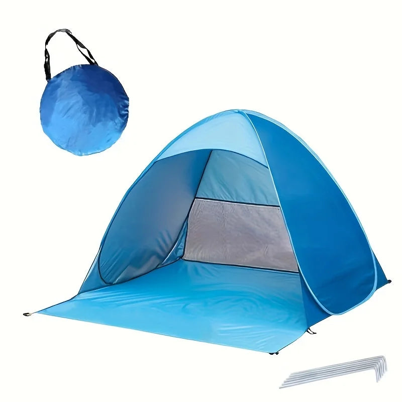 Lightweight and Durable Portable Pop-up Beach Tent To Protect You From The Sun - UPF 50 + UV Protection! Includes 6 Floor Nails