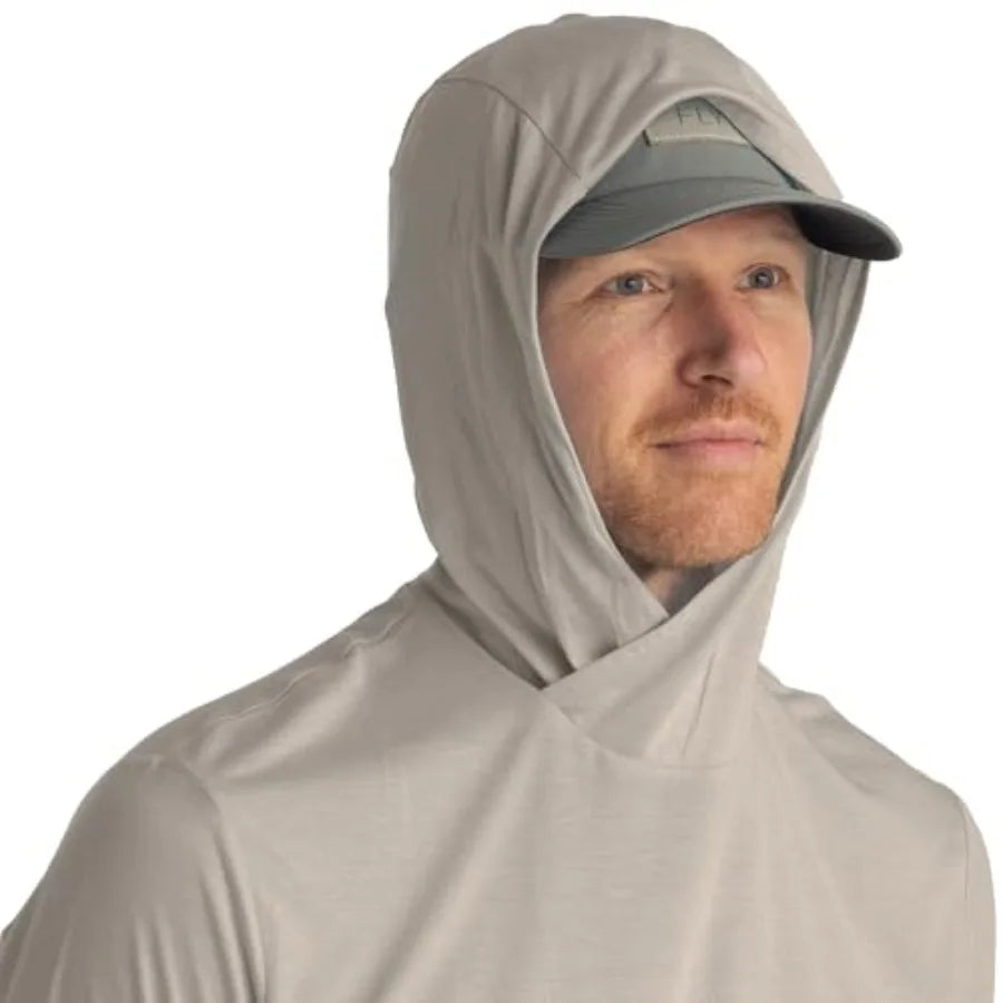 Men's Lightweight Hoodie - UPF 20+ Sun Protection Hoodie for Men - Breathable Long Sleeve Sun Shirt for Fishing