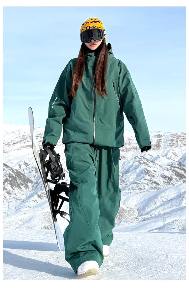 John Snow 2025 Unisex 3L Snowboard Jacket & Pants Fully Taped Seam Waterproof Windproof Ski Coat for Outdoor Winter Sports