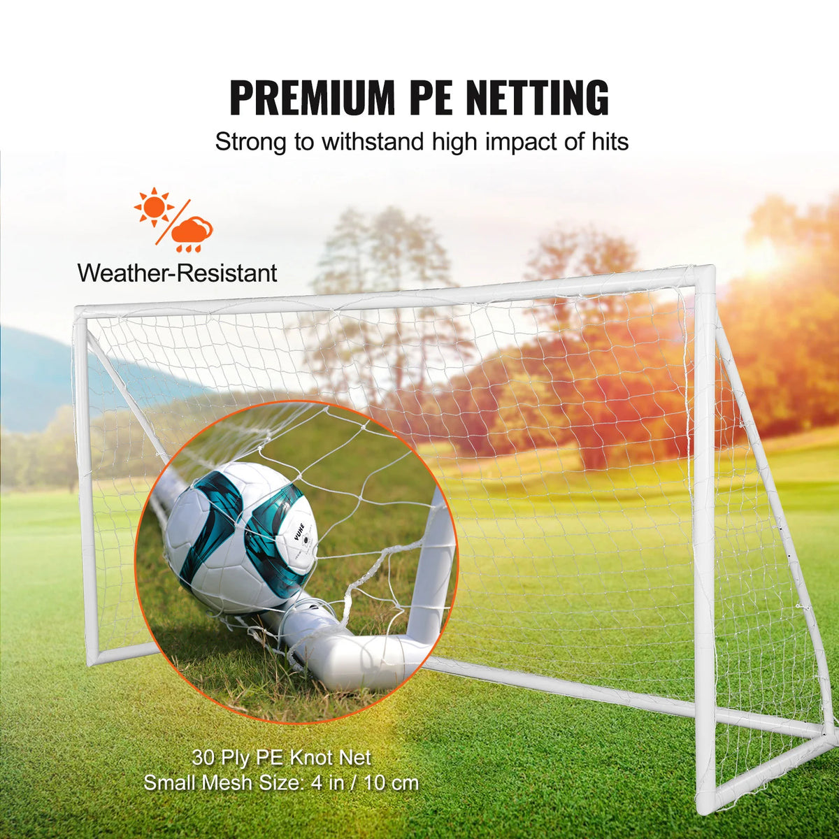 VEVOR 12x6FT Portable Soccer Goal Soccer Net 1 Pack For Adults Kids Training All-Weather Outdoor Soccer Goals with Carry Bag