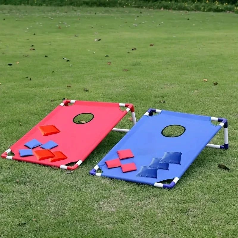 Corn Hole Game Set Includes 2 Game Boards + 6 Bean Bags + 1 Portable Bag. It Is Suitable for Both Indoor and Outdoor Use, and Is Suitable for Children, Adults, Camping Trips, Party Gatherings, Beach and Courtyard Entertainmen