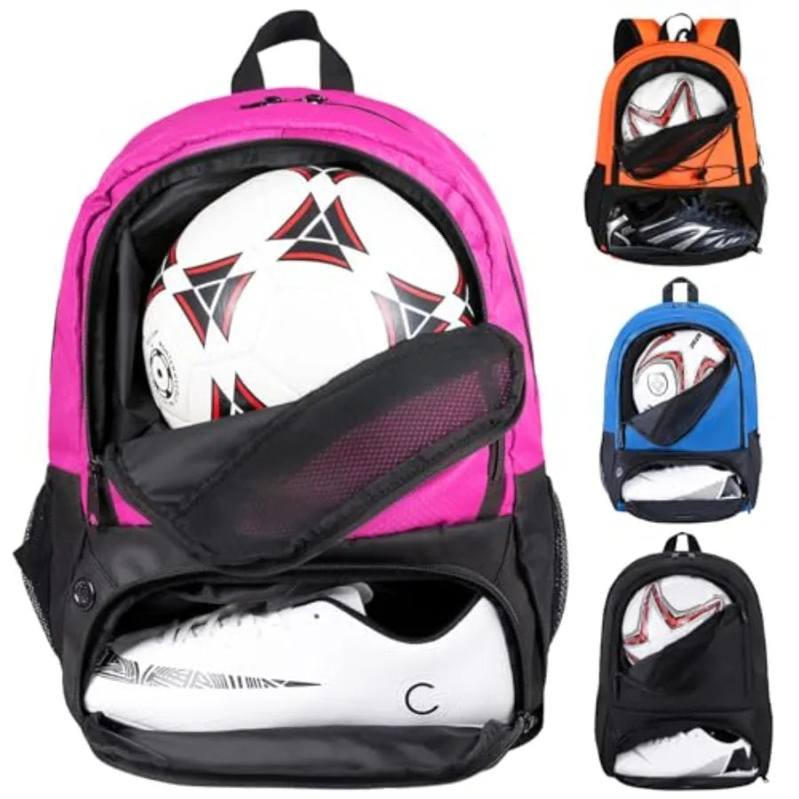 Soccer Backpack, Separate Cleat Compartment Football, Volleyball, Handball, nylon fabrics, lightweight