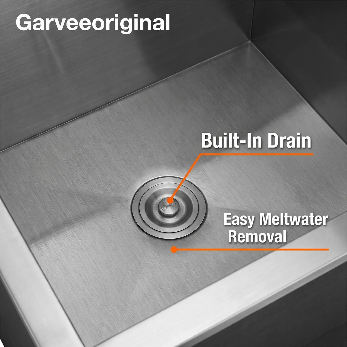 Drop-in Ice Chest, Large Capacity Stainless Ice Bin with Lid & Drain-Pipe Set, Commercial Grade Insulated Ice Bucket for Cold Wine Beer, Non-Electric 24H Cold Retention for Outdoor Kitchen&Bar