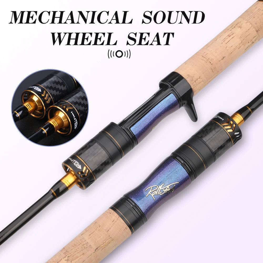 ROLLFISH UL Trout Fishing Rod Carbon Fiber Spinning Casting Super Soft Freshwater Fishing Rod 1.68-1.98m  Fast Action