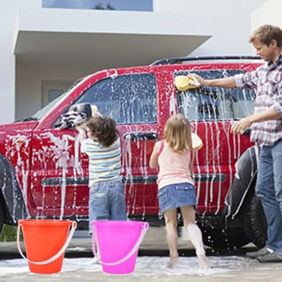 5'' Inch Sand Beach Buckets Pail with Shovels,Water Bucket for Beach Fun Great Summer Party Accessory(24 Bucket+24 Shovels)