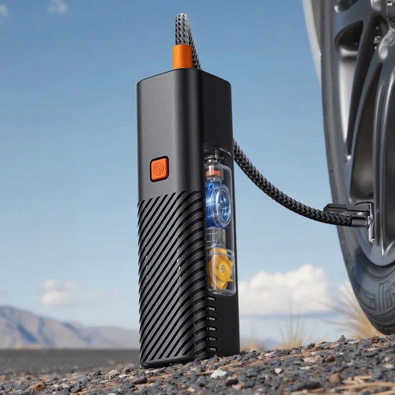 POWNYM handheld wireless tire air pump 150PSI, wired inflation pump does not include battery charging tire inflator, suitable for vehicles, bicycles, and inflatable sports balls