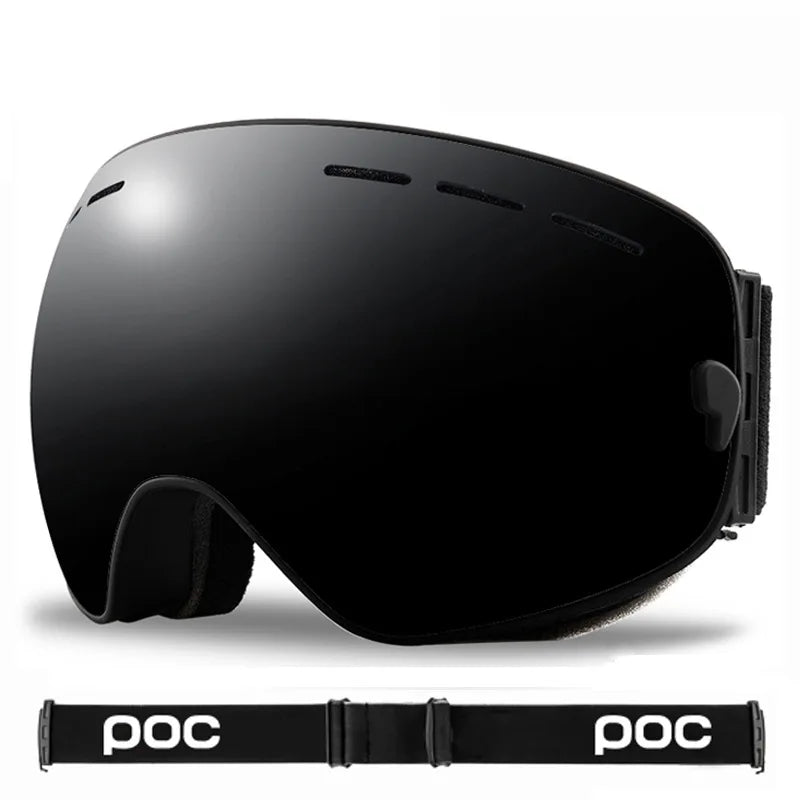 New POC Double Layer Anti-Fog Ski Goggles.Fully Coated Ski Mountaineering Protective Eyewear, Winter Sports Protective Equipment