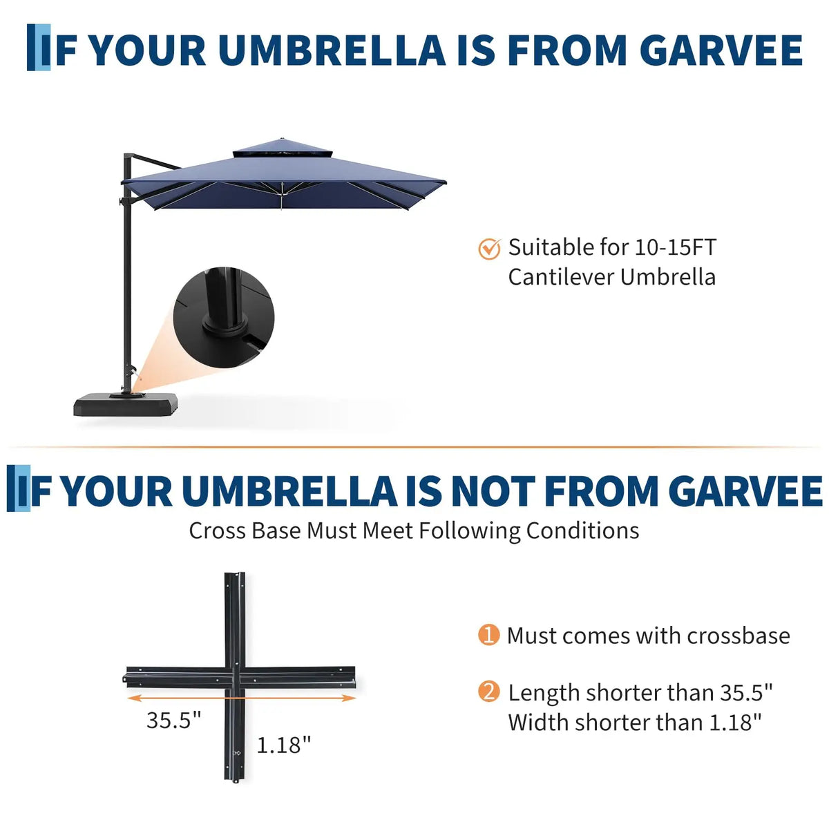 Patio Umbrella Base, 330lb Capacity Heavy Duty Design with Adjustable Pole Adapter Fits 1.5" to 2.1" Poles for 7.5-11FT Umbrellas, Corrosion-Resistant and Wind-Resistant for Outdoor, Patio