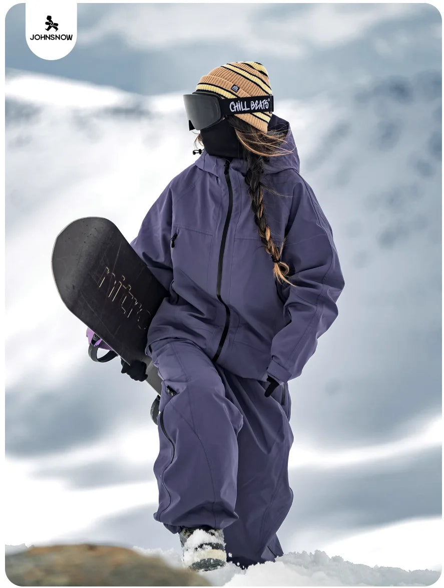 John Snow 2025 Unisex 3L Snowboard Jacket & Pants Fully Taped Seam Waterproof Windproof Ski Coat for Outdoor Winter Sports