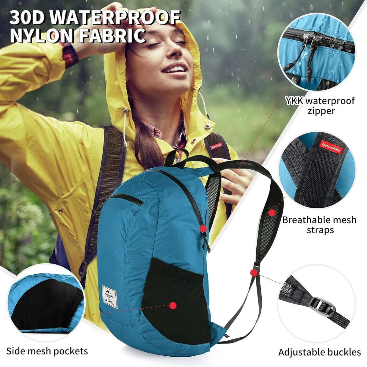 Naturehike 18L Portable Foldable Backpack Lightweight Shoulder Bags Camping Travel Backpack Men Women Outdoor Hiking Backpack