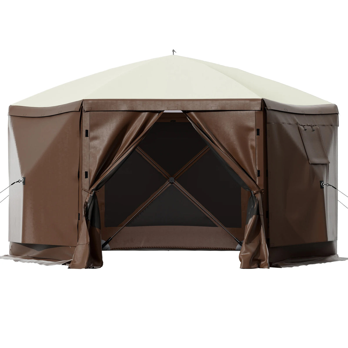 VEVOR Pop-up Camping Gazebo Camping Canopy Shelter 6 Sided 12' x 12' / 10' x 10' Sun Shade Tents & Canopies Camping & Hiking