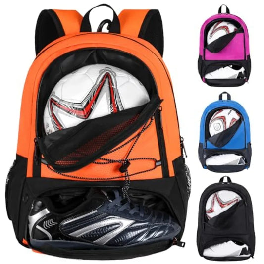 Soccer Backpack, Separate Cleat Compartment Football, Volleyball, Handball, nylon fabrics, lightweight