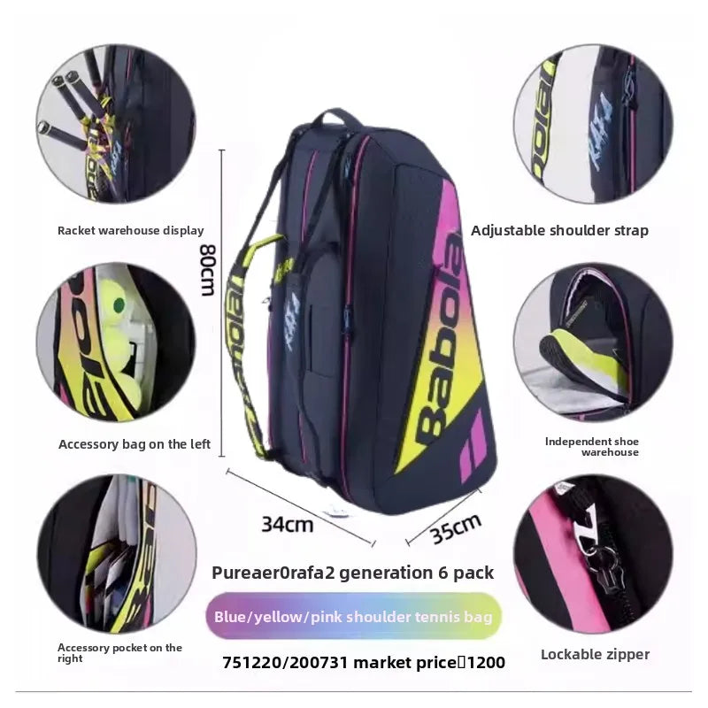 Tennis Backpack PURE Aero  Tennis Bag for 3/6 /12 Tennis Rackets Padel  Badminton Pickleball Racket Raquete Bag