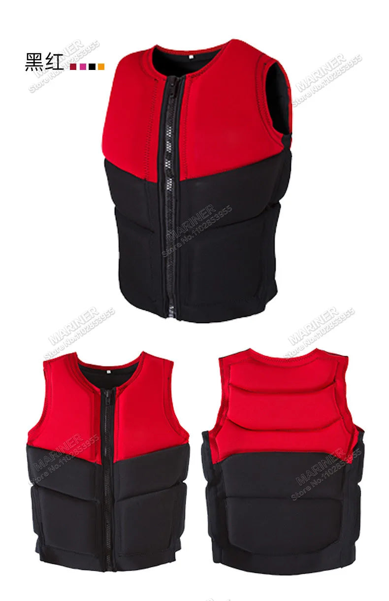 Adult Life Jacket, CE/PPE Certification, Neoprene Vest, Great For Water Sports -Boating, Jet Ski, Surfing,Kayak,Paddle Boarding