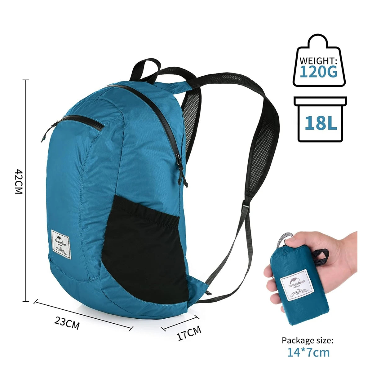 Naturehike 18L Portable Foldable Backpack Lightweight Shoulder Bags Camping Travel Backpack Men Women Outdoor Hiking Backpack