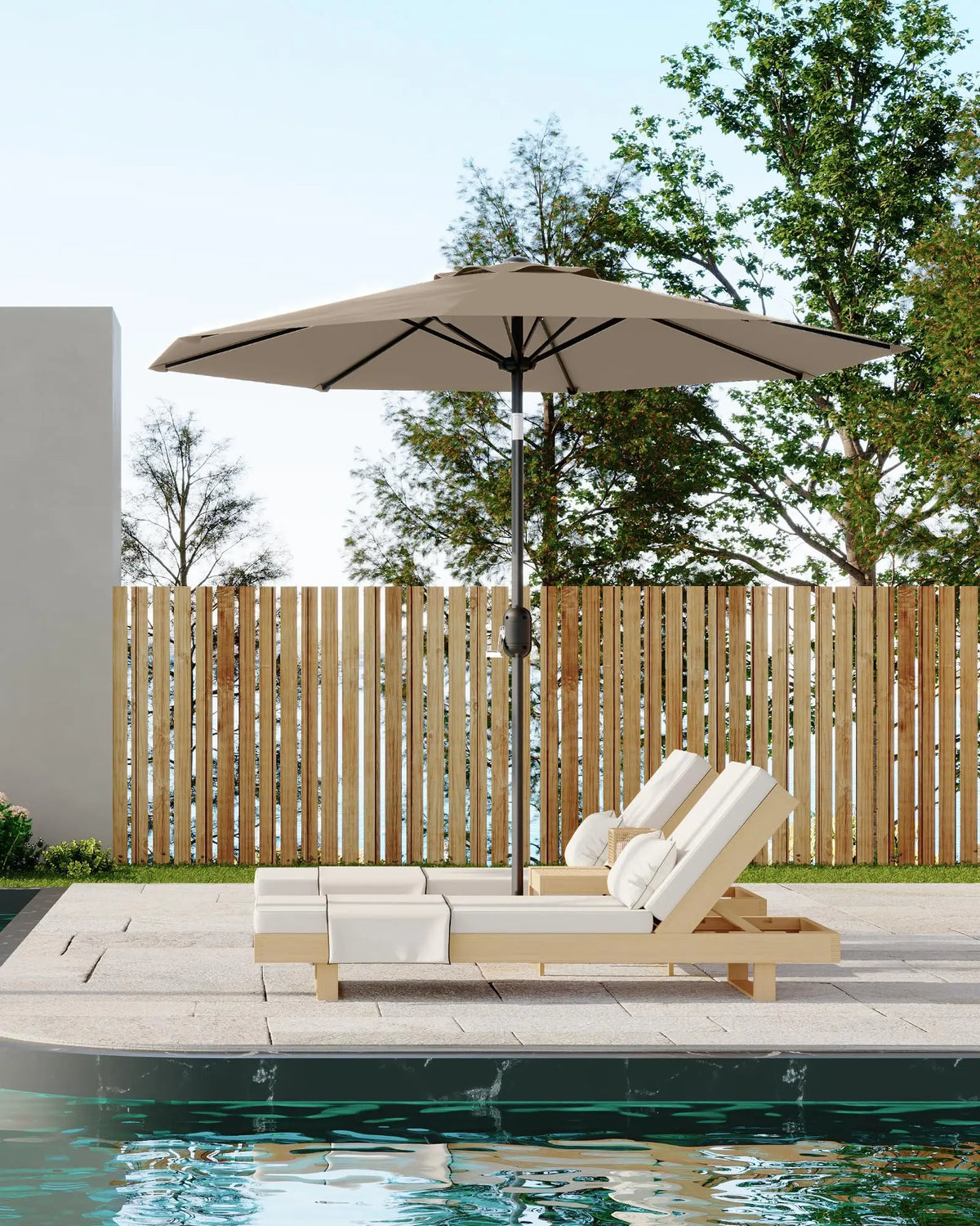 9FT Patio Umbrella Outdoor with Crank & Tilt, Waterproof UV Resistant Sun Shade for Table with 4-6 Chairs, Fiberglass Ribs for Backyard, Pool, Restaurant