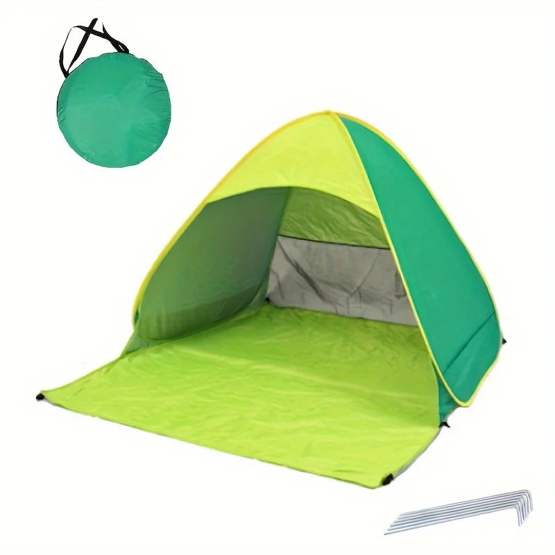Lightweight and Durable Portable Pop-up Beach Tent To Protect You From The Sun - UPF 50 + UV Protection! Includes 6 Floor Nails