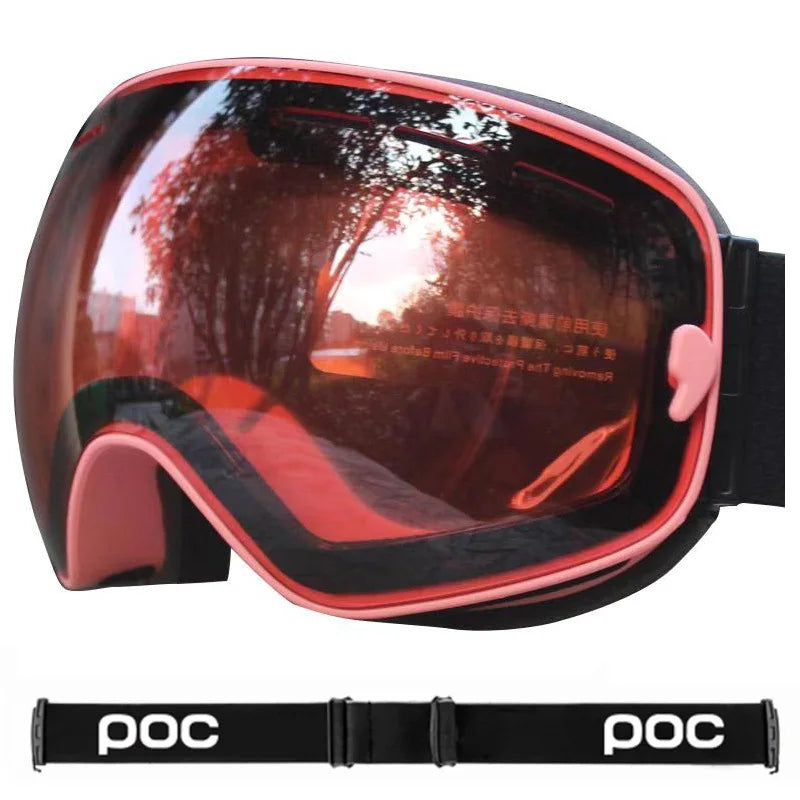 New POC Double Layer Anti-Fog Ski Goggles.Fully Coated Ski Mountaineering Protective Eyewear, Winter Sports Protective Equipment