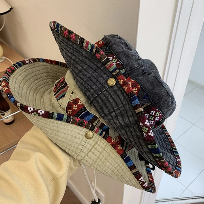 2026 Fashion Summer Bucket Hat Outdoor Camping Cap Hiking Fishing Hats Fishing Accessories Bike Accessories Cowboy Hats Sun Caps
