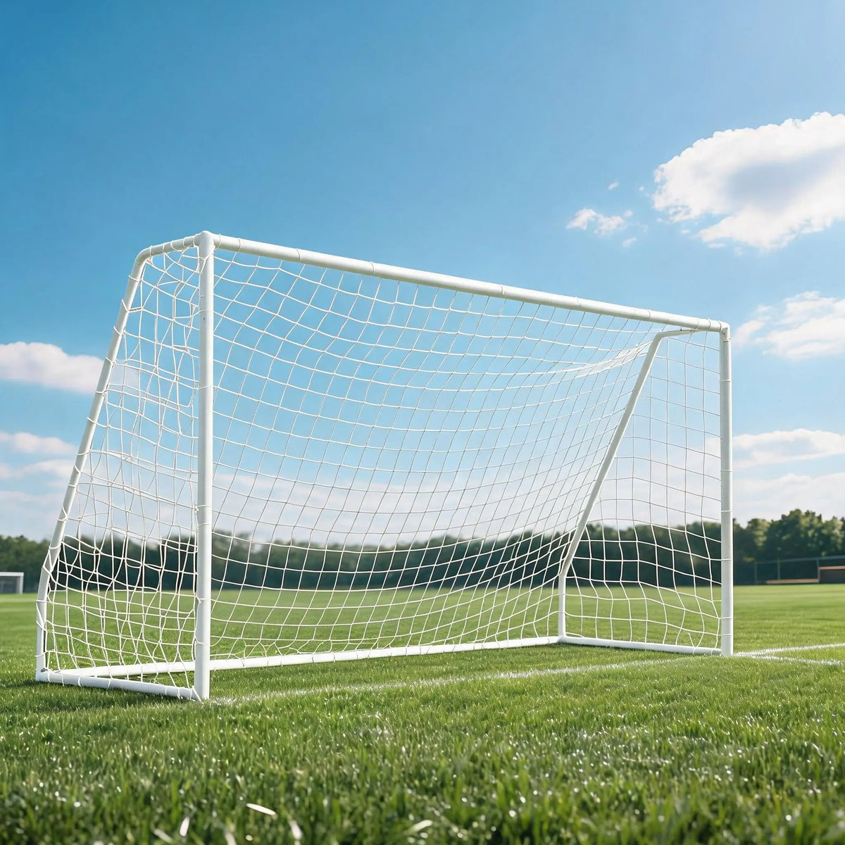 6-12 Ft Soccer Rebounder Net Goal & Soccer Goals, Iron Frame with PE Net, Includes 4 U-Shaped Ground Stakes