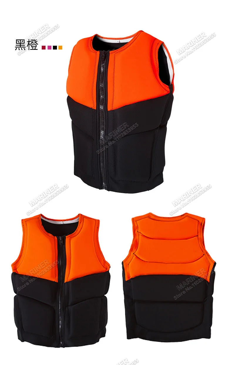 Adult Life Jacket, CE/PPE Certification, Neoprene Vest, Great For Water Sports -Boating, Jet Ski, Surfing,Kayak,Paddle Boarding