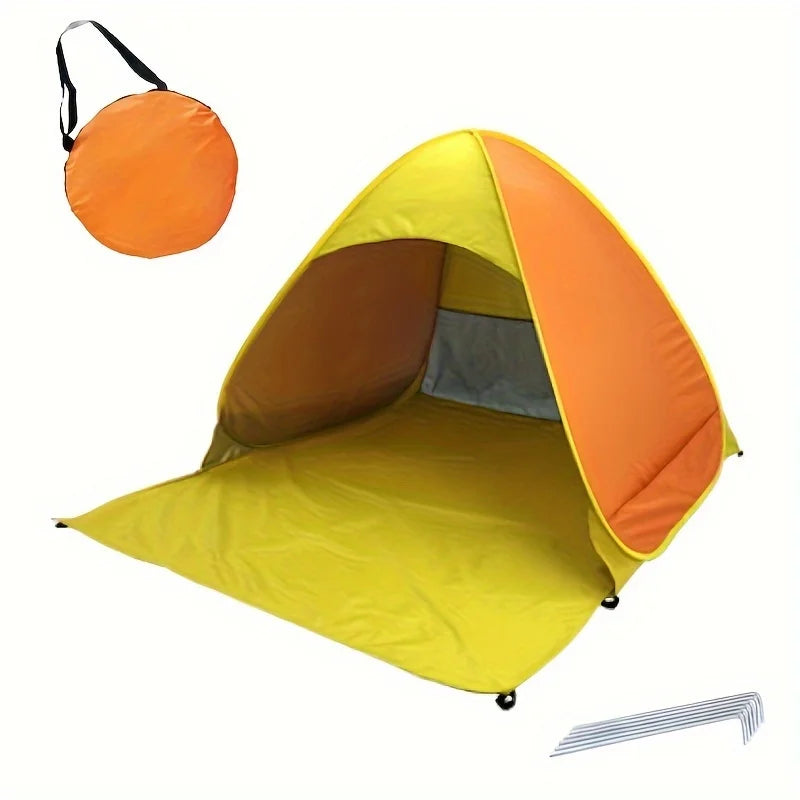Lightweight and Durable Portable Pop-up Beach Tent To Protect You From The Sun - UPF 50 + UV Protection! Includes 6 Floor Nails