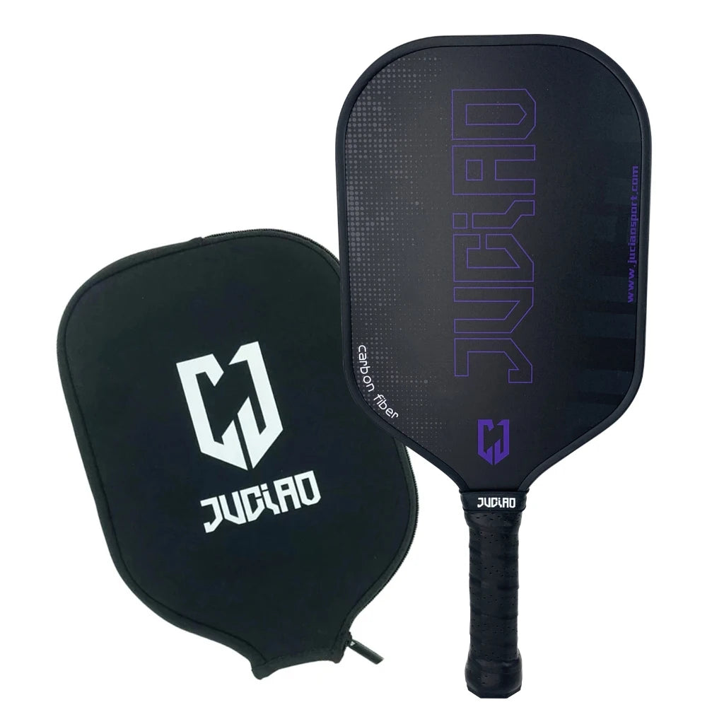 Juciao Pickleball Paddle Carbon Fiber Surface 16MM Pickleball Paddle Lightweight Honeycomb Core Paddle Cushion Comfort Grip