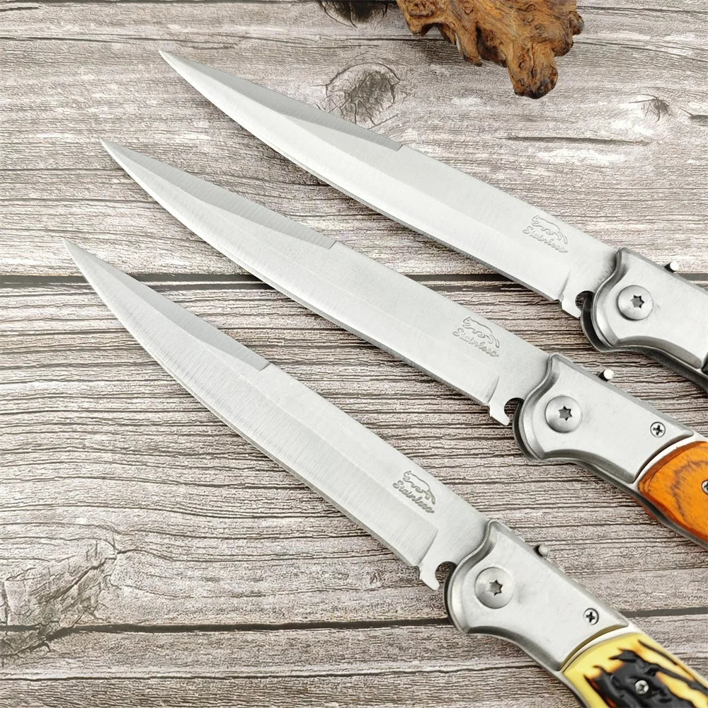 Best-selling Folding Knife in Russia 420 Stainless Steel Blade, 3 Styles Available. Compact Outdoor Pocket Knife for EDC, Camping, Hiking, Mountaineering, Fishing, and Cutting—the Perfect Tool for Any Adventure.