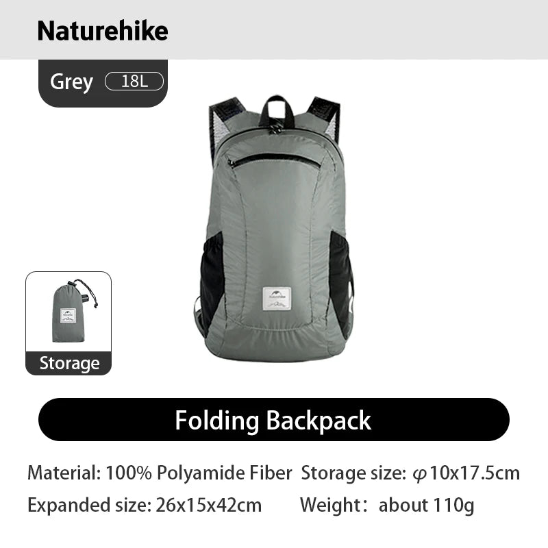 Naturehike 18L Portable Foldable Backpack Lightweight Shoulder Bags Camping Travel Backpack Men Women Outdoor Hiking Backpack