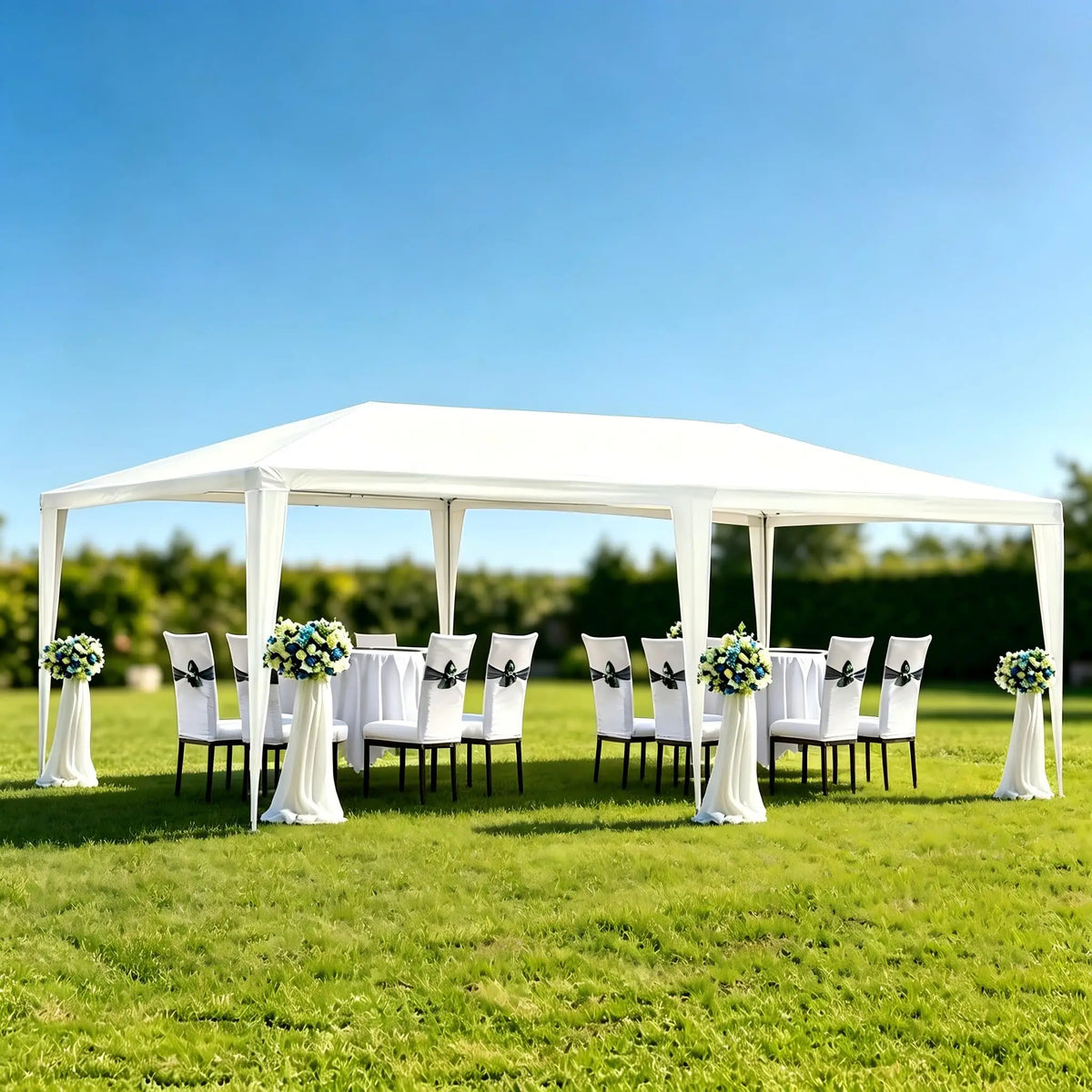 Waterproof Heavy Duty White Canopy Tent Without Sidewalls, Outdoor Gazebo Shelter, Wedding Party Tent for Backyard Patio, Garden, BBQ and Outdoor Events