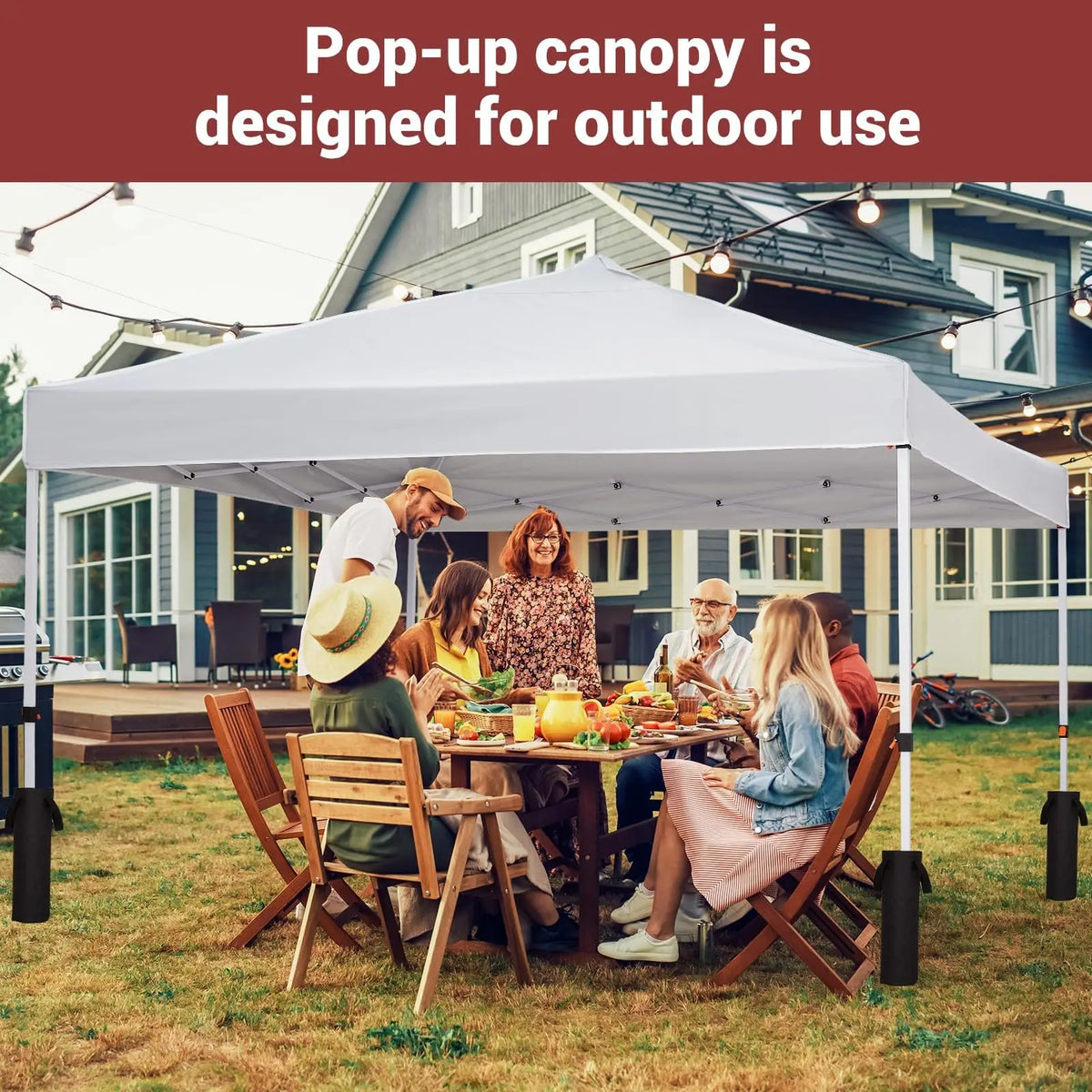 10x10FT Pop Up Canopy with Ten, Beach Tent with One Push Setup, Waterproof Outdoor Beach Canopy, Pop-Up Sun Shelter Canopy with Wheeled Bag for Parties, Beach, Outdoor, White