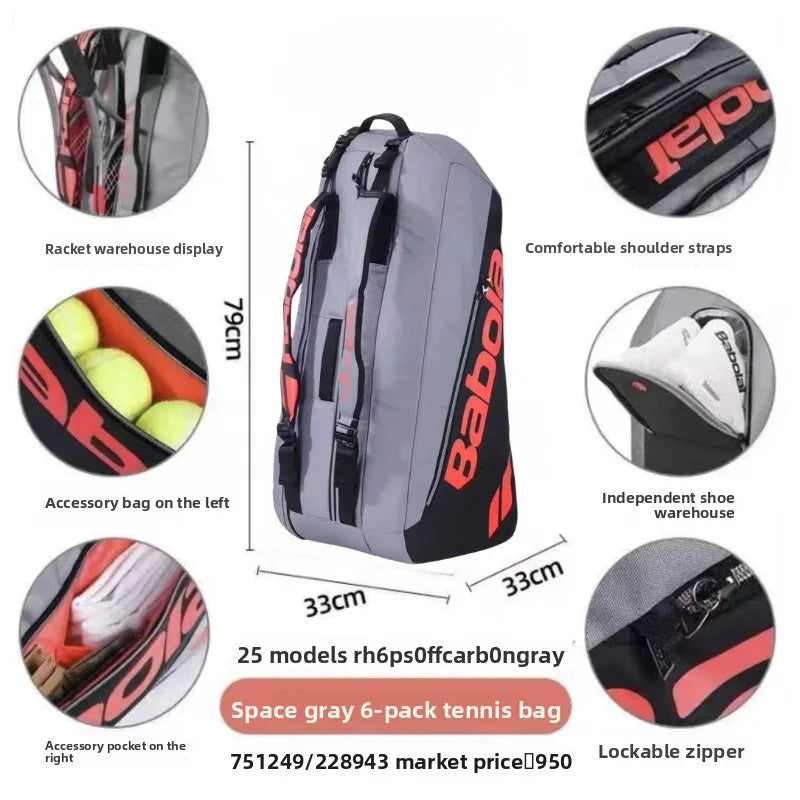 Tennis Backpack PURE Aero  Tennis Bag for 3/6 /12 Tennis Rackets Padel  Badminton Pickleball Racket Raquete Bag
