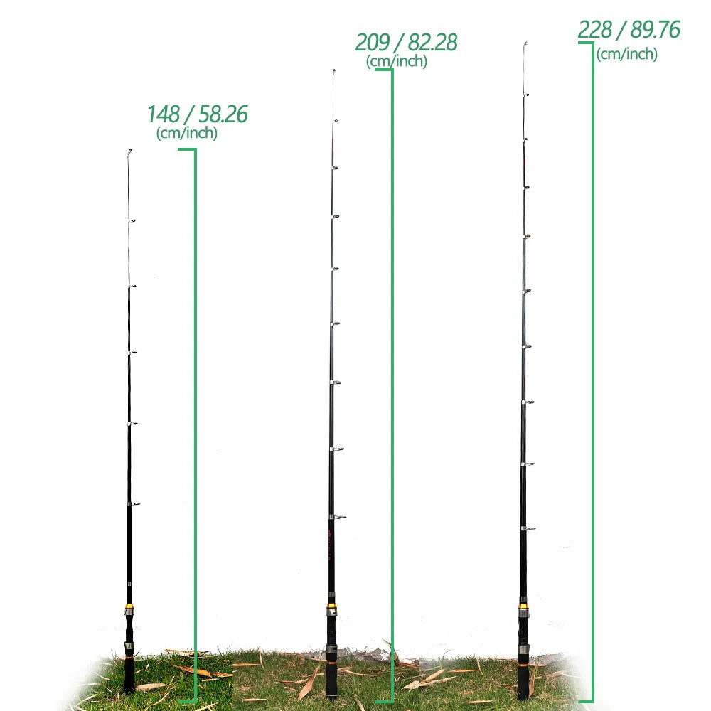 Telescopic Fishing Rod Spinning Fly Carp Feeder Fiber Pesca 2.3M 2.1M 1.5M Mini Travel Rod Reel Seat Portable Ultra Short