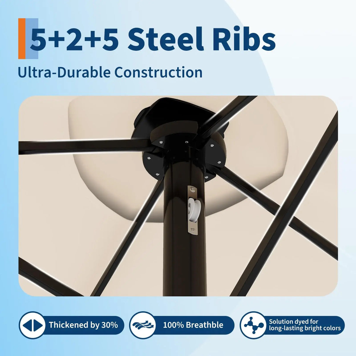 15ft Large Patio Umbrellas With Base Included, Outdoor Double-Sided Rectangle Market Umbrella With Stand, Solar Powered LED Outside Umbrellas for Poolside Lawn Backyard