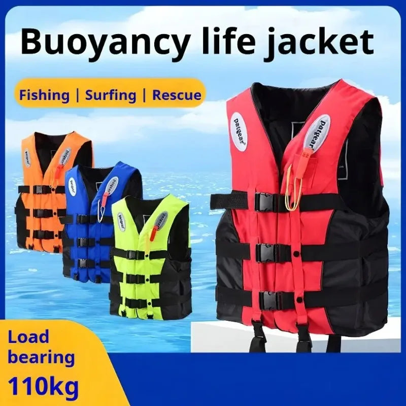 Life Jacket for Adults Children, Water Sports Safety Men Women Life Vests for Water Skiing Rafting Surfing Kayaking Lifeguard