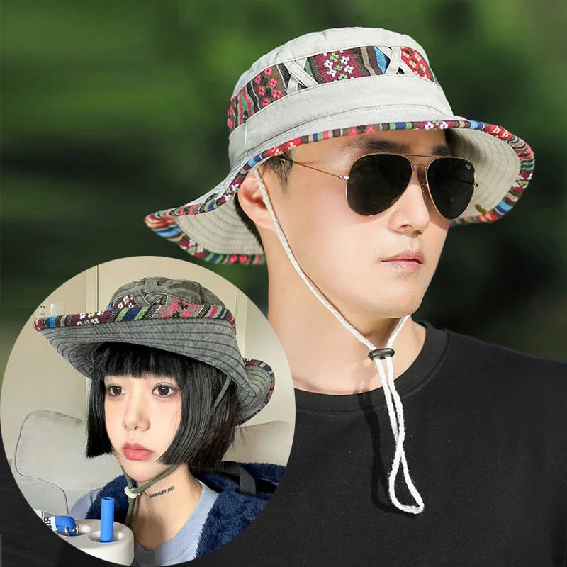 2026 Fashion Summer Bucket Hat Outdoor Camping Cap Hiking Fishing Hats Fishing Accessories Bike Accessories Cowboy Hats Sun Caps