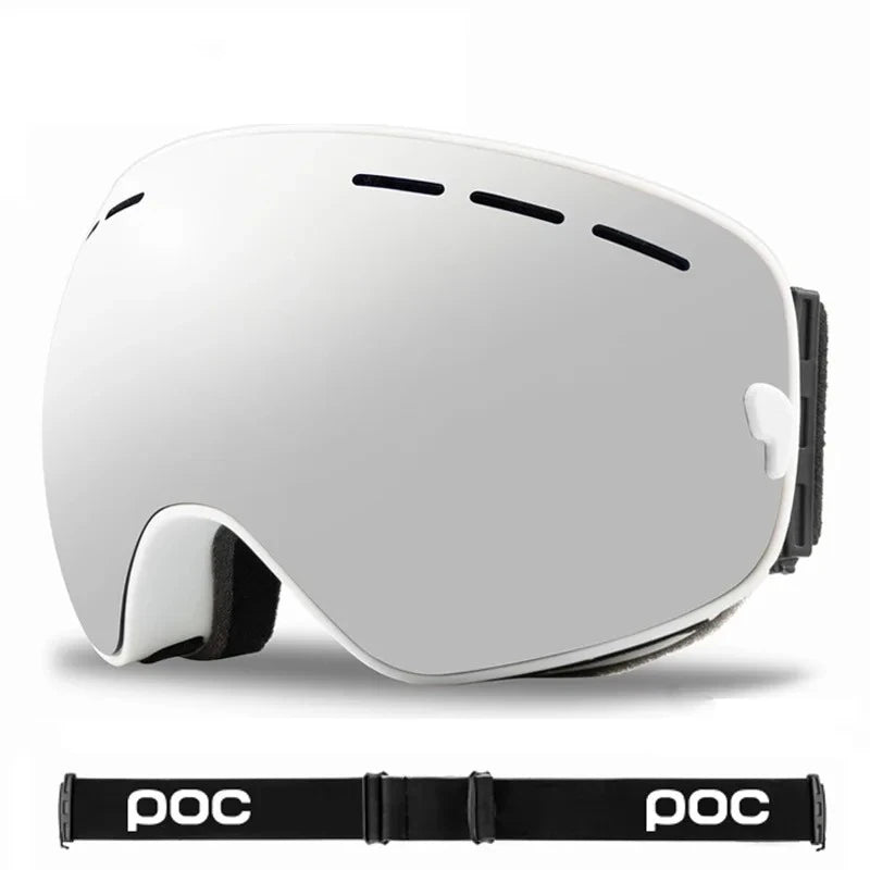 New POC Double Layer Anti-Fog Ski Goggles.Fully Coated Ski Mountaineering Protective Eyewear, Winter Sports Protective Equipment