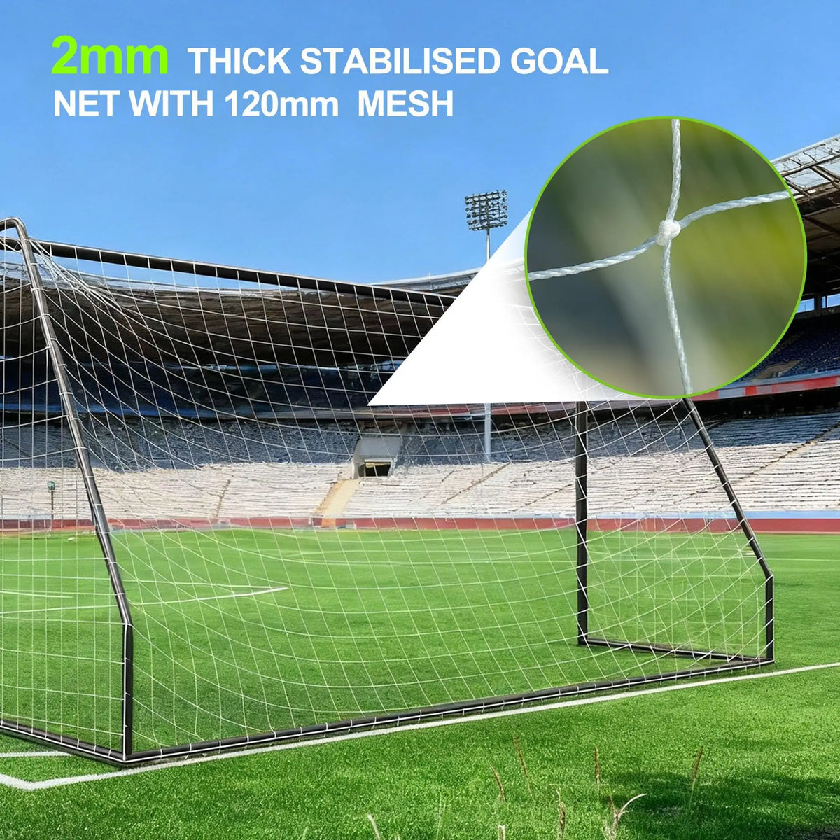 6-12 Ft Soccer Rebounder Net Goal & Soccer Goals, Iron Frame with PE Net, Includes 4 U-Shaped Ground Stakes