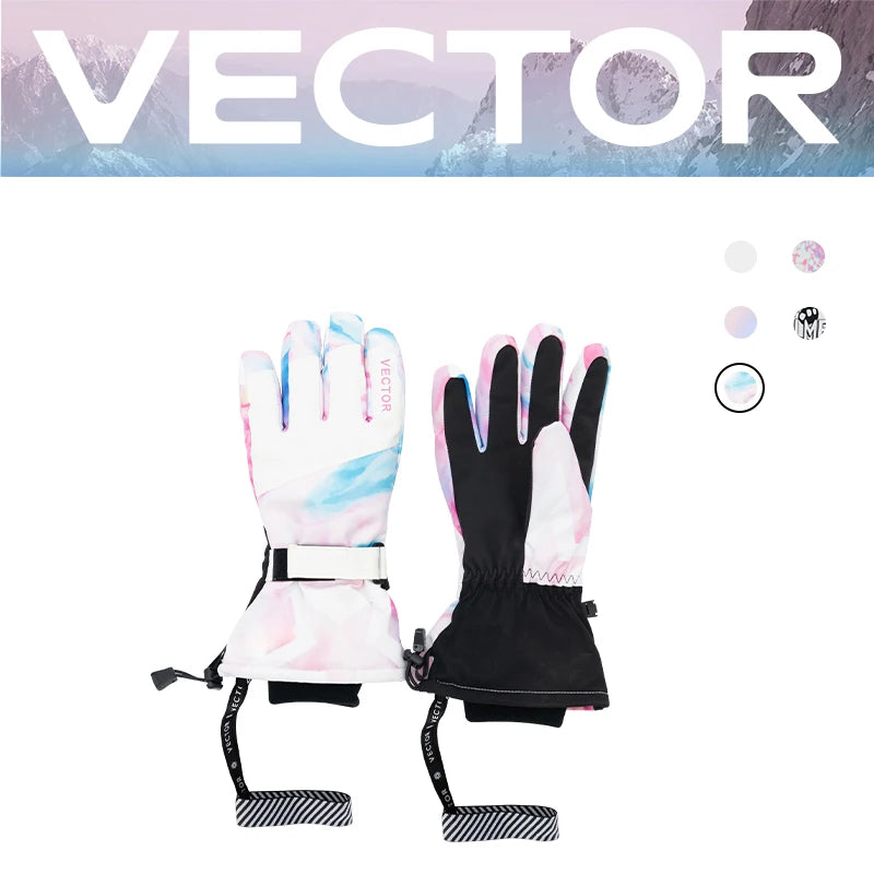 Extra Thick Men Women 2-IN-1 Mittens Ski Gloves Snowboard Snow Winter Sports Warm Waterproof Windproof Skiing Faux Leather Plam
